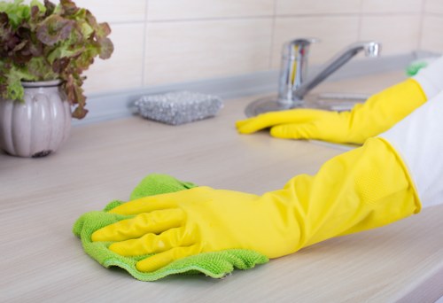 Secure carpet cleaning payment on a laptop with protected checkout